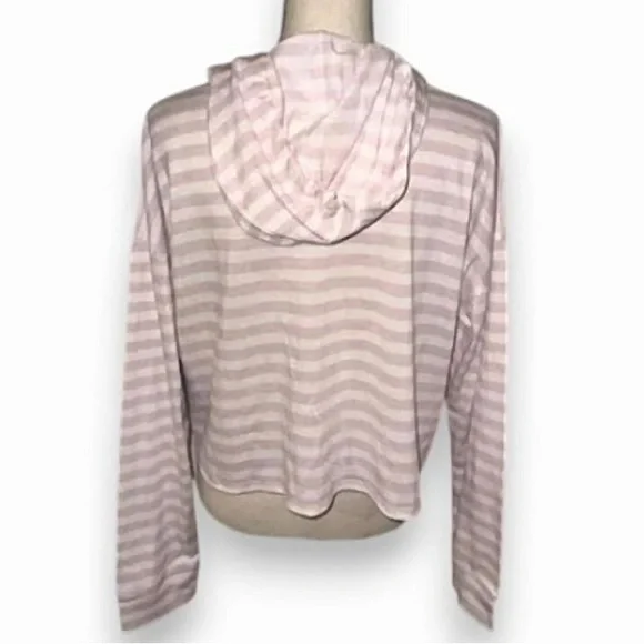 Andrew Marc Light Pink Striped Hoodie - Picture 2 of 5
